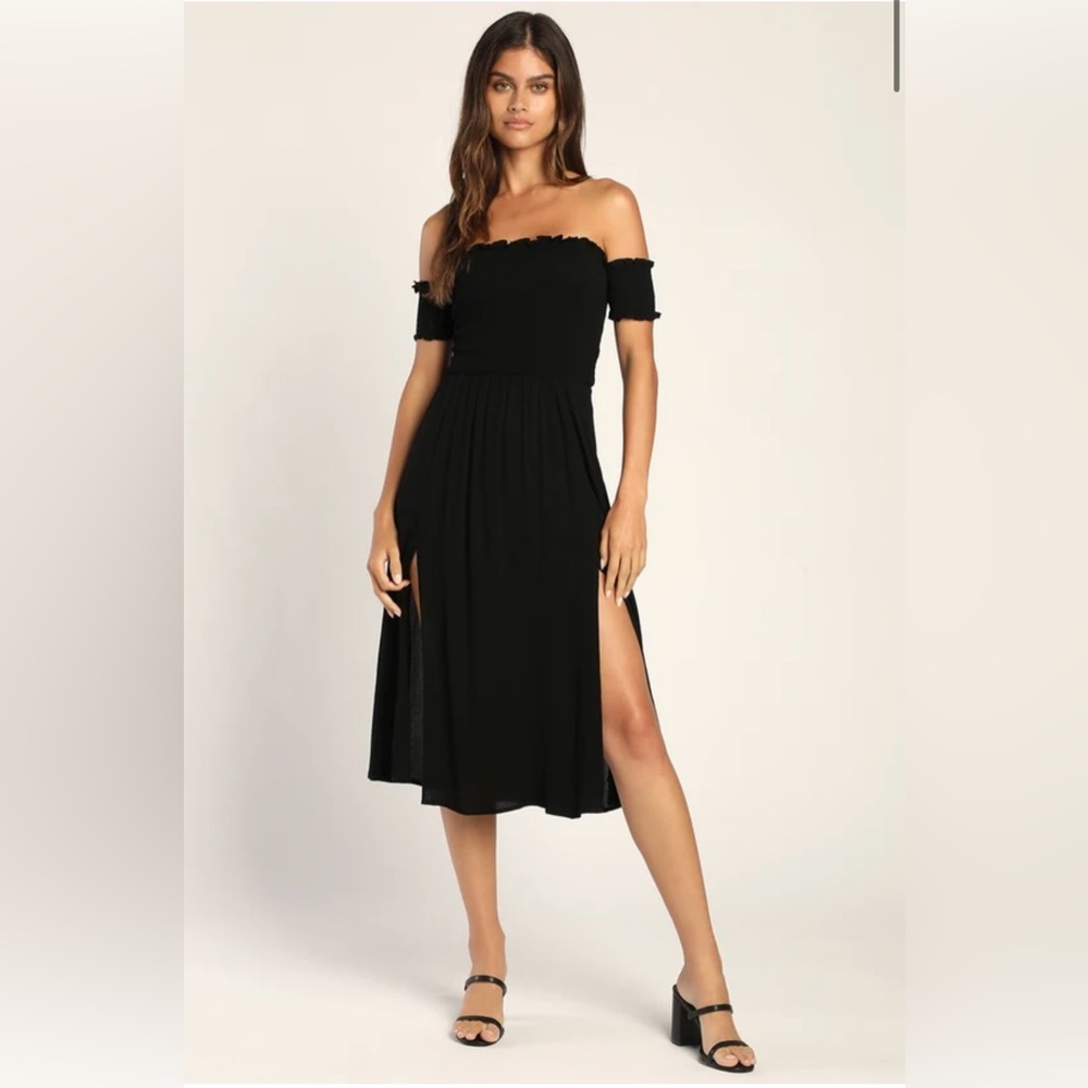 Lulu’s Elegant Black Women's Midi/Maxi Dress - XS (Worn once!)